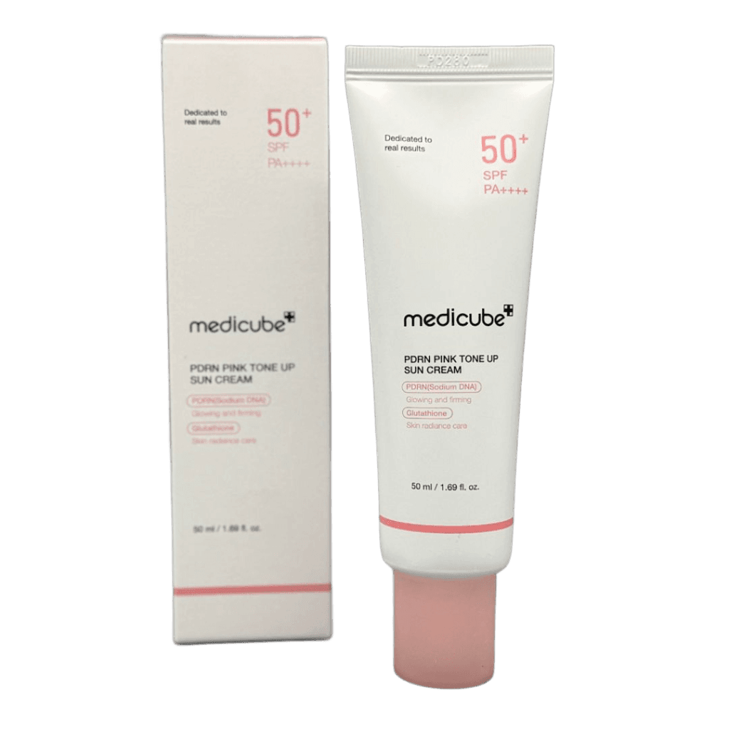 کرم ضد آفتاب PDRN تون آپ صورتی مدیکیوب – روشن‌کننده، محافظ و بازسازی‌کننده پوست